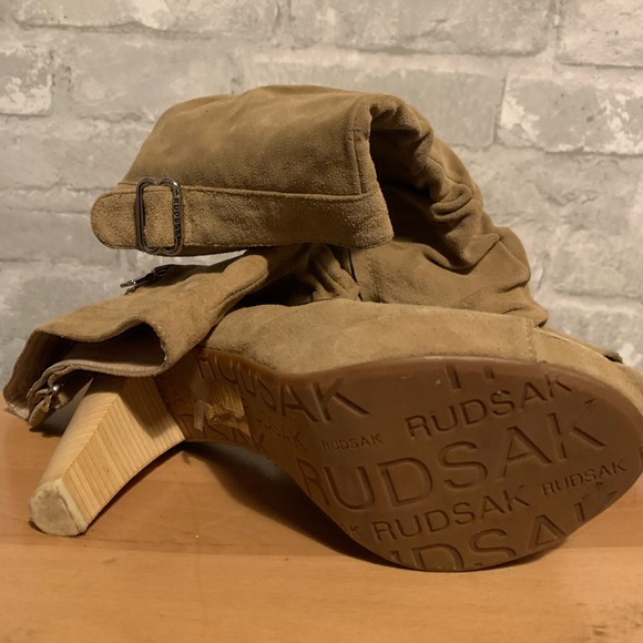 Rudsak boots Suede open toe beige size 6.5 US - Picture 6 of 8